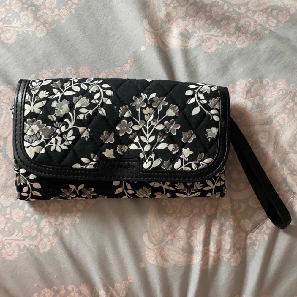 black and white wallet